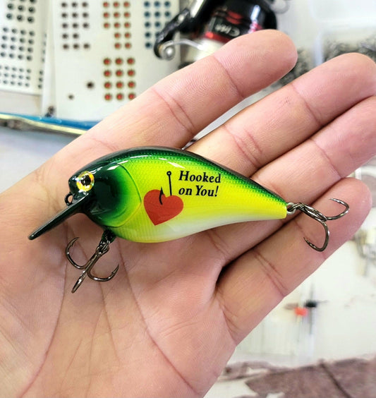 Personalized Logo Fishing Lure: "Hooked on You" Loved one Gift