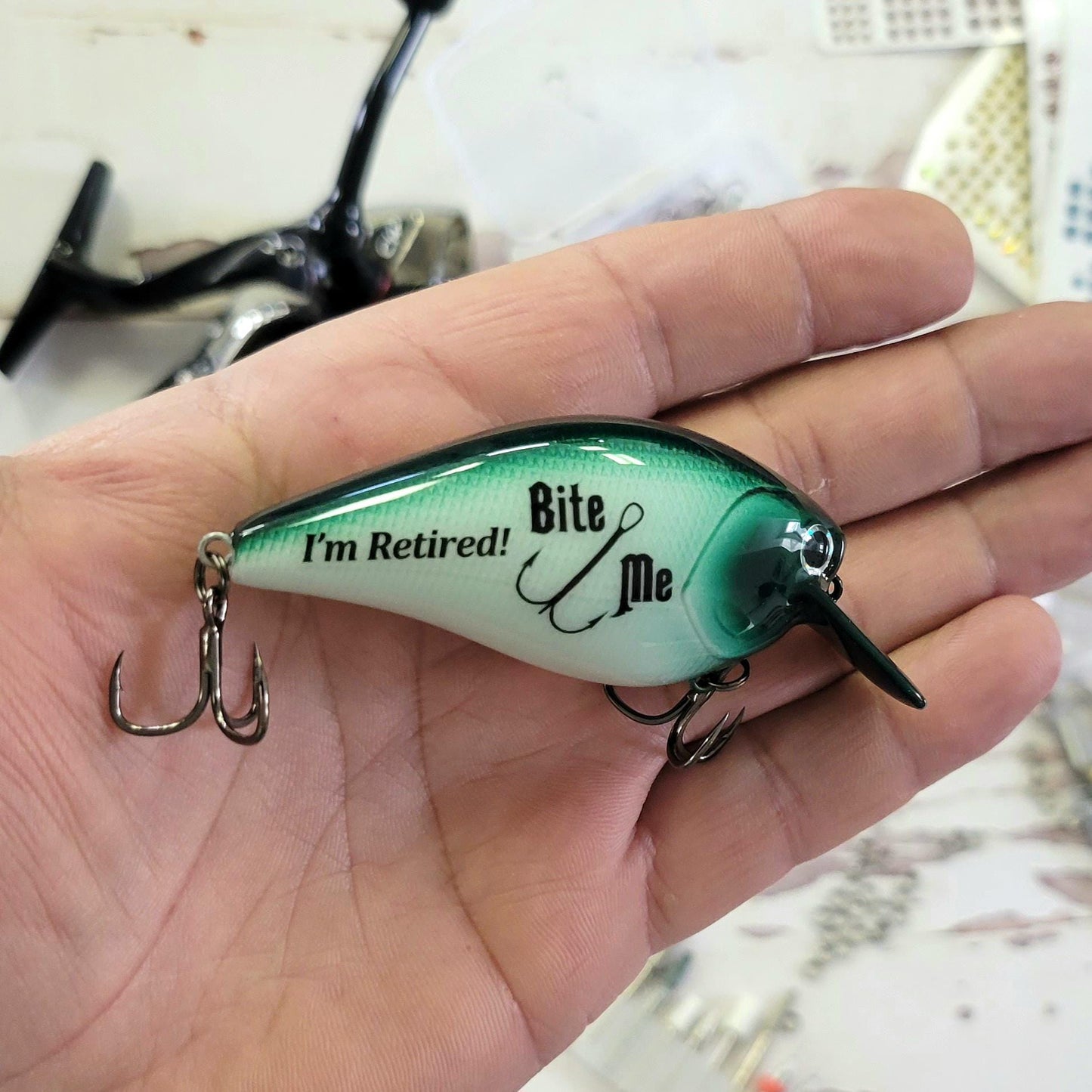 Personalized Retirement Fishing Lure: Hand-Airbrushed Freshwater Gift